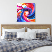 Vloeibare regenboogvortex canvas afdruk (Insitu (Slaapkamer))