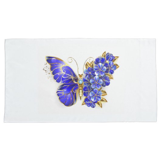 Vloeibare saffiervlinder kussensloop (Voorkant-Rechts)