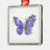 Vloeibare saffiervlinder metalen ornament (Links)