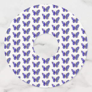 Vloeibare saffiervlinder wijnglaslabel