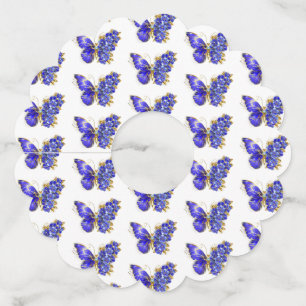 Vloeibare saffiervlinder wijnglaslabel