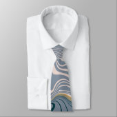 Vloeibare Swirl Marmer Blauw en Grijs Stropdas (Gebonden)