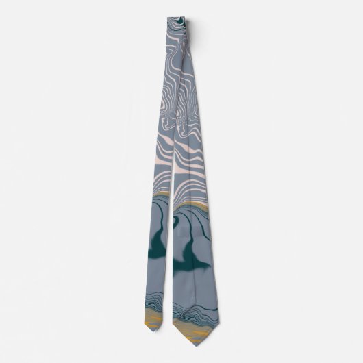 Vloeibare Swirl Marmer Blauw en Grijs Stropdas (Achterkant)