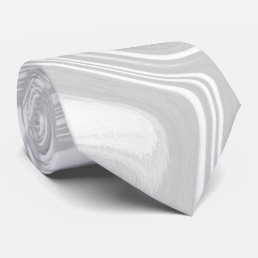 Vloeibare Swirl Marmeren Grijs en Witte Stropdas (Opgerold)