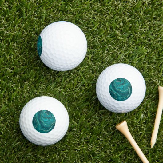 vloeibare turquoise-achtergrond golfballen (Insitu Gras)