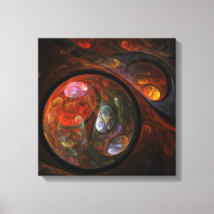 Vloeibare verbinding Abstracte kunst Quad Canvas a Afdruk