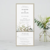 Vloeiblad bruiloft nodigt u uit om rsvp aan te slu kaart (Staand voorkant)