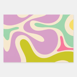 Vloeiend Abstract patroon met snijpad Inpakpapier Vel