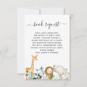 Vloeiend Baby shower Safari Verzoek om toevoeging Kaart