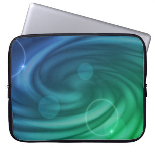 Vloeiend blauw en groene kleur Mix Vortex Laptop Sleeve