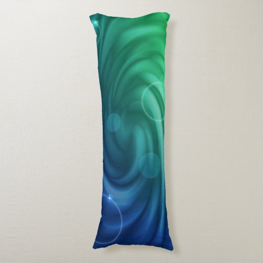 Vloeiend blauw en groene kleur Mix Vortex Lichaamskussen (Voorkant Verticaal)