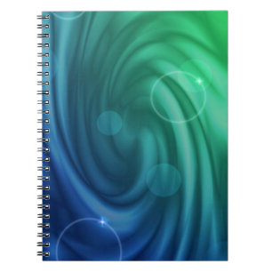 Vloeiend blauw en groene kleur Mix Vortex Notitieboek