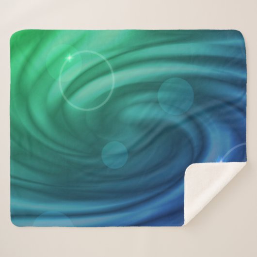 Vloeiend blauw en groene kleur Mix Vortex Sherpa Deken (Voorkant (horizontaal))