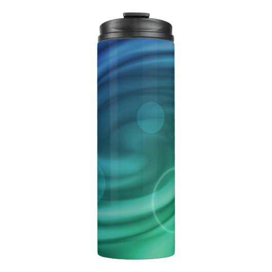 Vloeiend blauw en groene kleur Mix Vortex Thermosbeker (Voorkant)