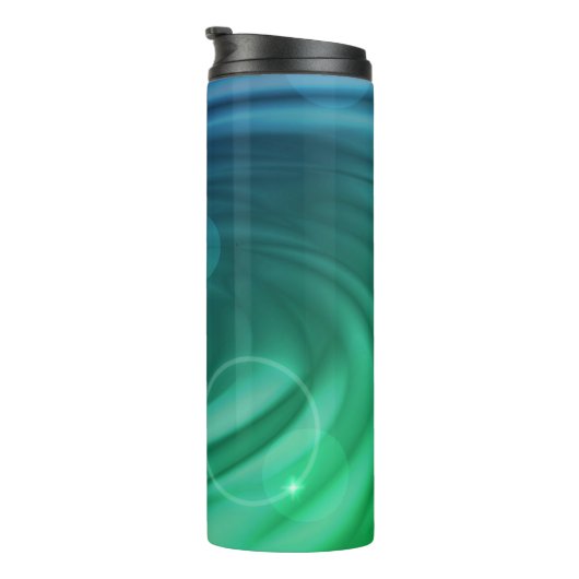 Vloeiend blauw en groene kleur Mix Vortex Thermosbeker (Geroteerd rechts)