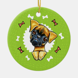 Vloeiend Brussel Griffon Dog Botten kerstmis Keramisch Ornament