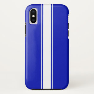 Vloeiend en robuust blauw met witte raceband iPhone x hoesje