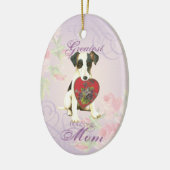 Vloeiend fox terrier Heart Mam Keramisch Ornament (Links)