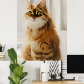 Vloeiend gemberkat in het venster poster (Thuiskantoor)