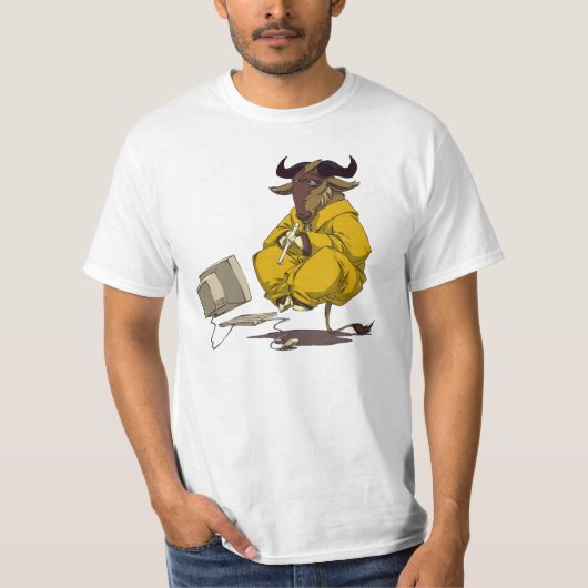 Vloeiend GNU T-shirt (Voorkant)