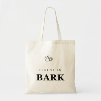 Vloeiend in blaffen Funny hondliefhebber Pootafdru Tote Bag