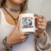 Vloeiend in Fowl Language Rooster Riding The Surf Koffiemok