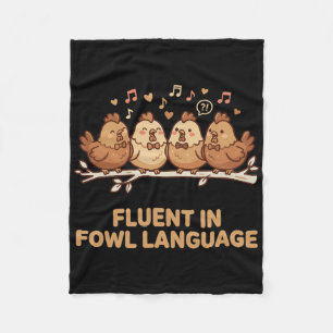 Vloeiend in gevogelte taal Funny Kip Zingt Choi Fleece Deken