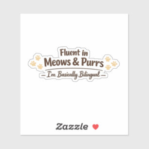 Vloeiend in Miauwen & Spin Purr Gedachtenig Kat Li Sticker