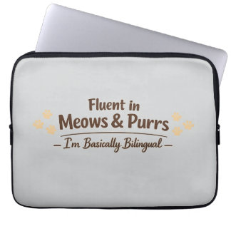 Vloeiend in Miauwen & Spin Purren Grappig Categift Laptop Sleeve