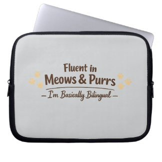 Vloeiend in Miauwen & Spinniegelachen Grappig Cade Laptop Sleeve