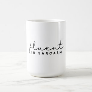 Vloeiend in sarcasme, grappige minimalist sarcasme koffiemok