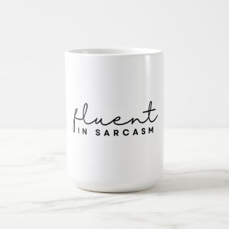 Vloeiend in sarcasme, grappige minimalist sarcasme koffiemok