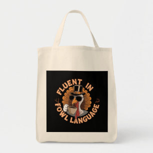 Vloeiend in Vogeltaal Grappig Ontwerp voor Kip Tote Bag