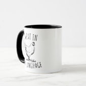 Vloeiend in vogeltaal kip grappig mok (Voorkant links)