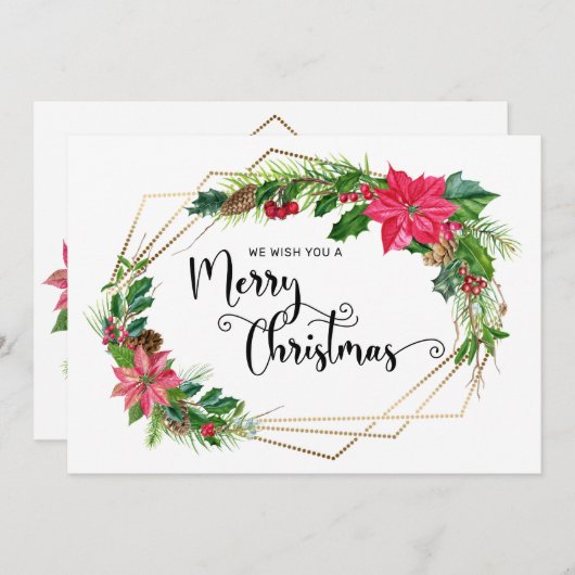 Vloeiend kerstscript, met gouden Lijst (Voorkant / Achterkant)