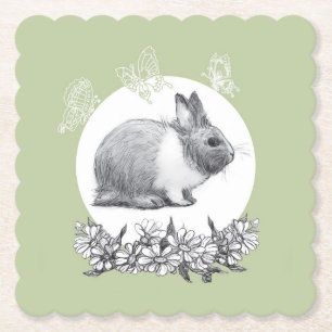 Vloeiend konijn kartonnen onderzetters