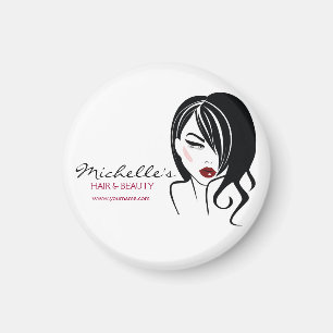 Vloeiend meisje met golvend haar Makeup-pictogram Magneet
