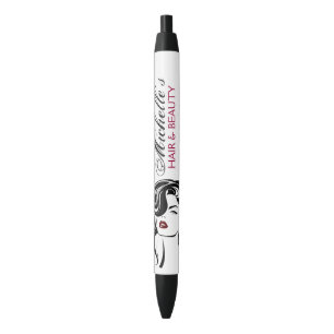 Vloeiend meisje met golvend haar Makeup-pictogram Zwarte Inkt Pen