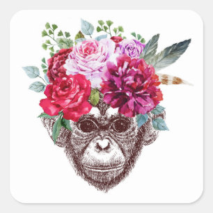 Vloeiend monnikegezicht vierkante sticker