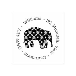 Vloeiend olifant Adres Rubberstempel