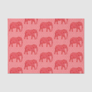 Vloeiend olifant, diep rood en koraal tissuepapier