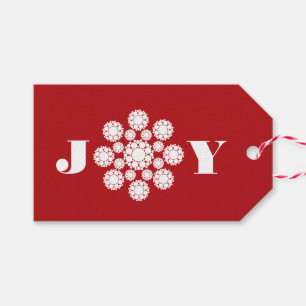 Vloeiend Ornament Joy kerstfeestdag Label Cadeaulabel