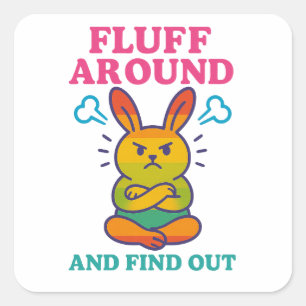 Vloeiend rond en ontdek vierkante sticker