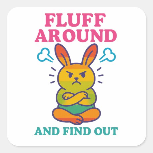 Vloeiend rond en ontdek vierkante sticker (Voorkant)