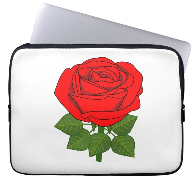 Vloeiend roos - rode roos! laptop sleeve (Voorkant)