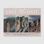Vloeiend script | 3 Foto Save the Date Magnet (Voorkant)