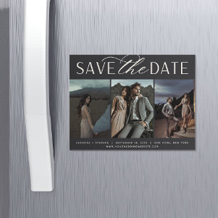 Vloeiend script 3 Foto Save the Date Magnet