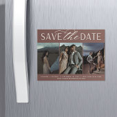 Vloeiend script | 3 Foto Save the Date Magnet