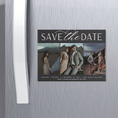 Vloeiend script | 3 Foto Save the Date Magnet