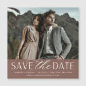 Vloeiend script | Foto Save the Date Magnet (Voorkant)